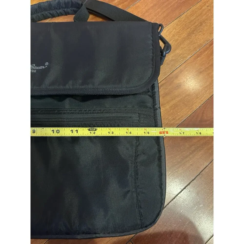 Eddie Bauer Messenger Bag Black Laptop Computer Briefcase Padded Travel Work